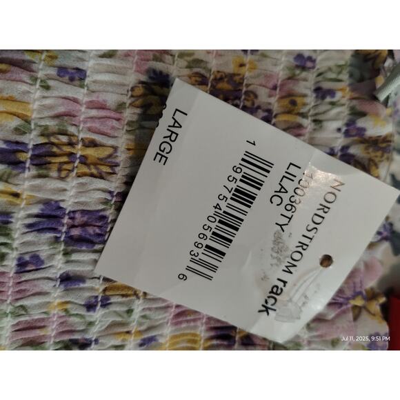 Love Tree Women's Size Large Floral Crop  Smocked Square Neck Summer Boho Top - Picture 11 of 12